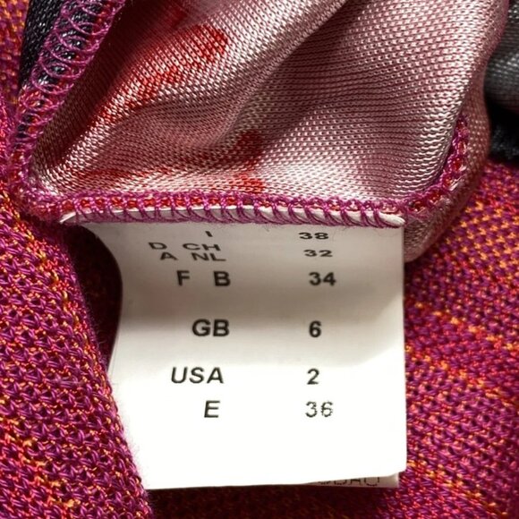 Missoni Women’s Floral Striped Knit Jersey Mini Dress – Pink/Purple – Size 2 - Picture 2 of 10